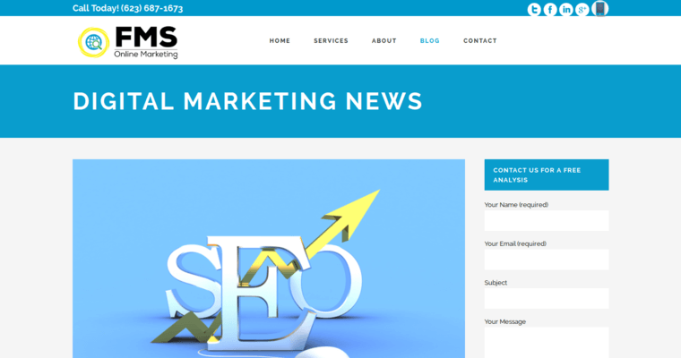 News page of #6 Top Phoenix SEO Business: FMS Online Marketing