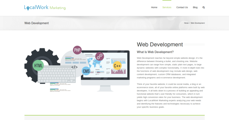 Development page of #4 Top Phoenix SEO Agency: LocalWork Marketing