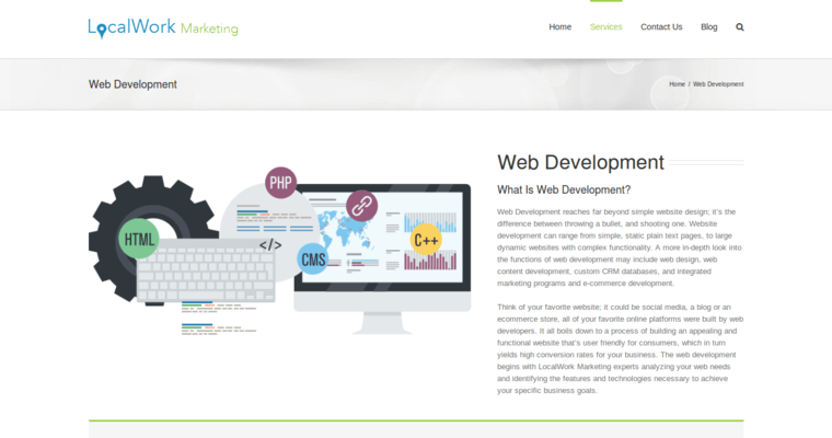 Development page of #3 Top Phoenix SEO Agency: LocalWork Marketing
