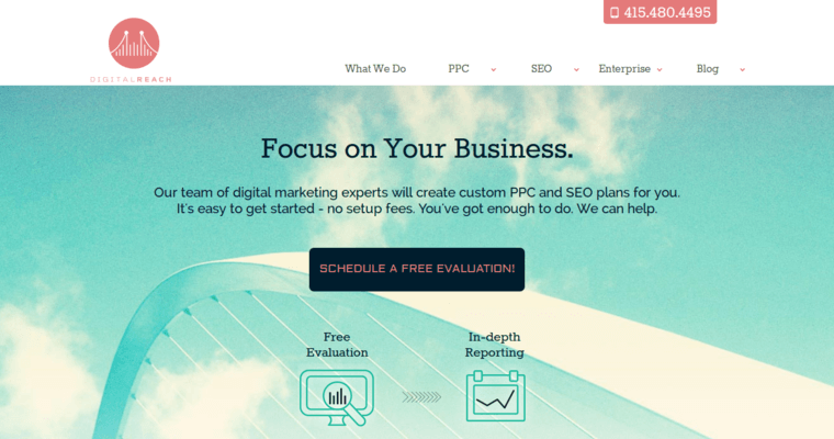 Home page of #3 Leading PPC: Digital Reach