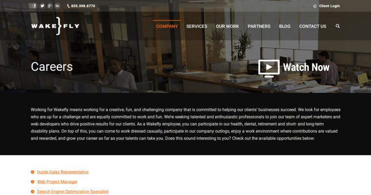 Company page of #8 Top PPC: Wakefly