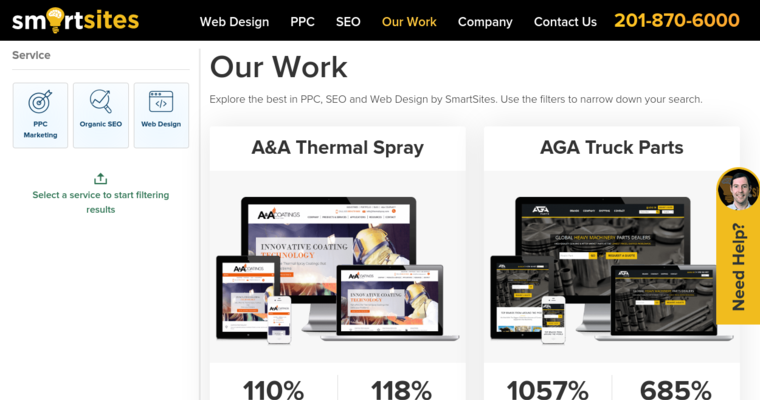 Work page of #1 Top PPC: SmartSites