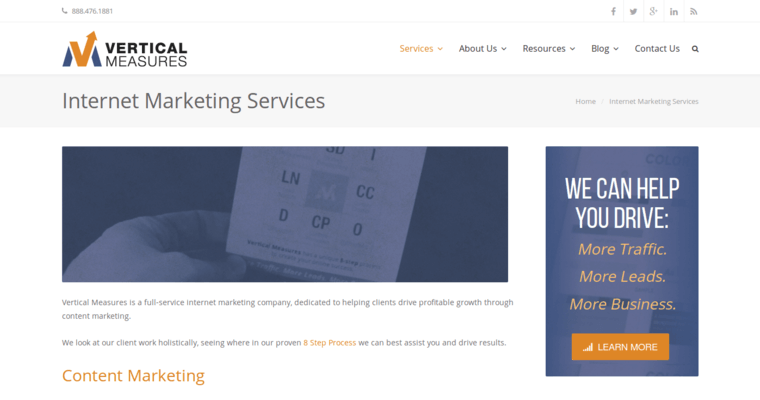 Service page of #8 Top PPC: Vertical Measures