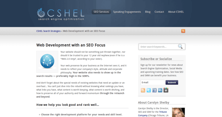 Development page of #10 Best Search Engine Optimization PR Company: Cshel