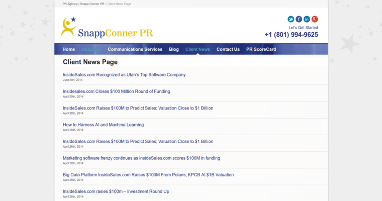 News page of #1 Top Search Engine Optimization PR Business: Snapp Conner