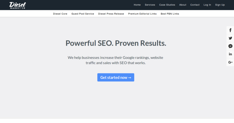 Home page of #15 Top Search Engine Optimization Company: Diesel