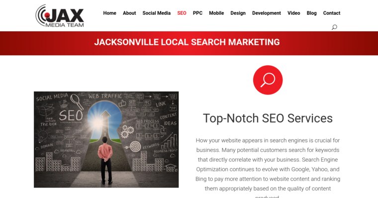 Company page of #20 Top Search Engine Optimization Business: Jax Media Team