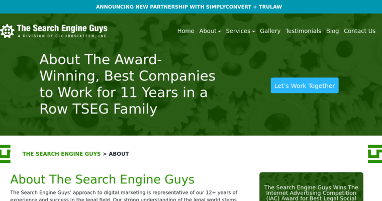 About page of #13 Best Search Engine Optimization Business: The Search Engine Guys