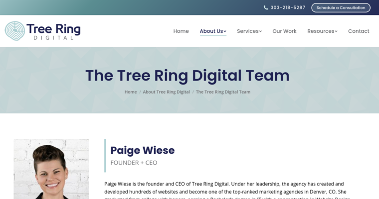 Team page of #17 Best Online Marketing Firm: Tree Ring Digital