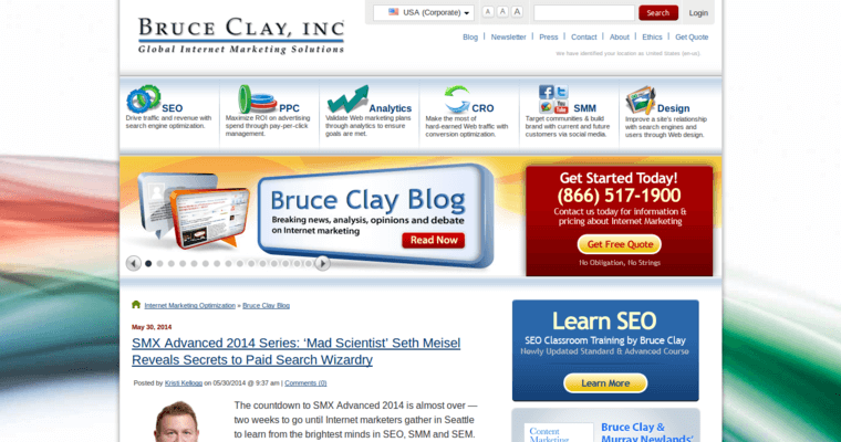 Blog page of #11 Top Real Estate SEO Business: Bruce Clay
