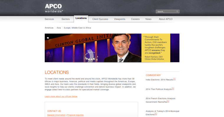 Locations page of #7 Best ORM Firm: APCO Worldwide