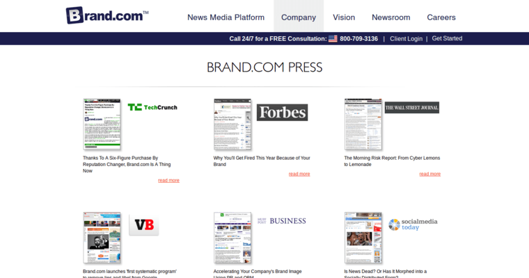 News page of #8 Top ORM Business: BRAND