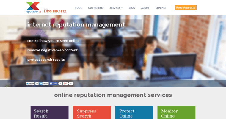 Home page of #3 Leading ORM Agency: Reputation X
