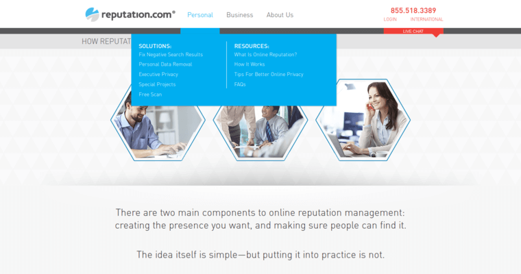 Work page of #9 Leading ORM Company: Reputation.com