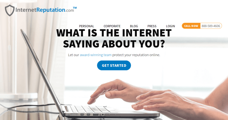 Home page of #1 Leading ORM Firm: InternetReputation.com