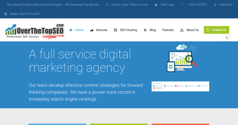 Home page of #7 Best Reputation Management Company: Over the Top SEO