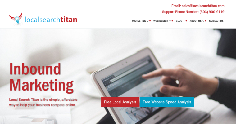 Home page of #6 Best Salt Lake Web Design Company: Local Search Titan