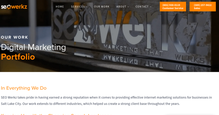 Work page of #2 Top Salt Lake Web Design Business: SEO Werkz
