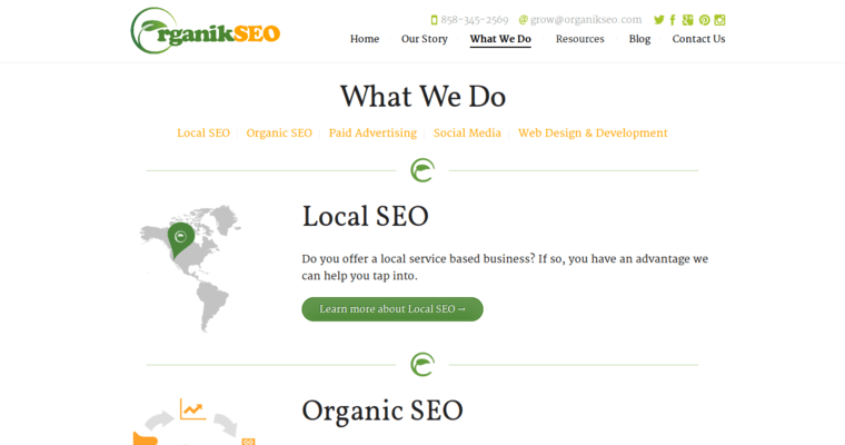 Service page of #10 Leading SD SEO Business: Organik SEO