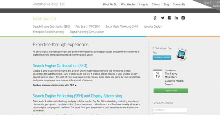 Service page of #2 Top SF SEO Business: Web Marketing 123