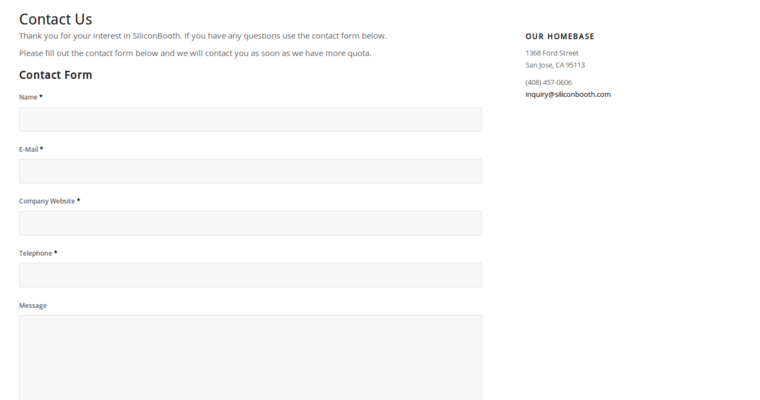 Contact page of #8 Best San Francisco SEO Business: SiliconBooth