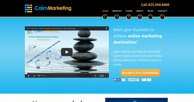 Home page of #6 Top San Francisco SEO Business: Cairgn Marketing