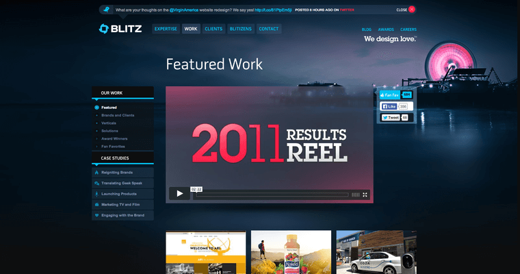 Work page of #7 Top Social Media Marketing Firm: Blitz Agency