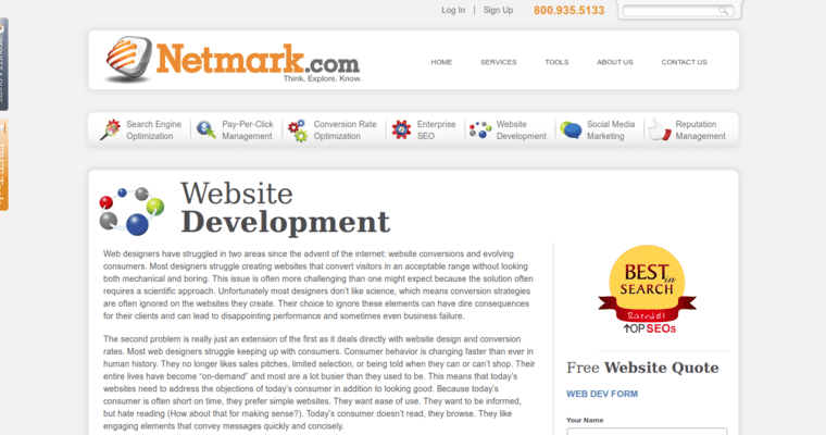 Development page of #5 Leading Social Media Marketing Company: Netmark