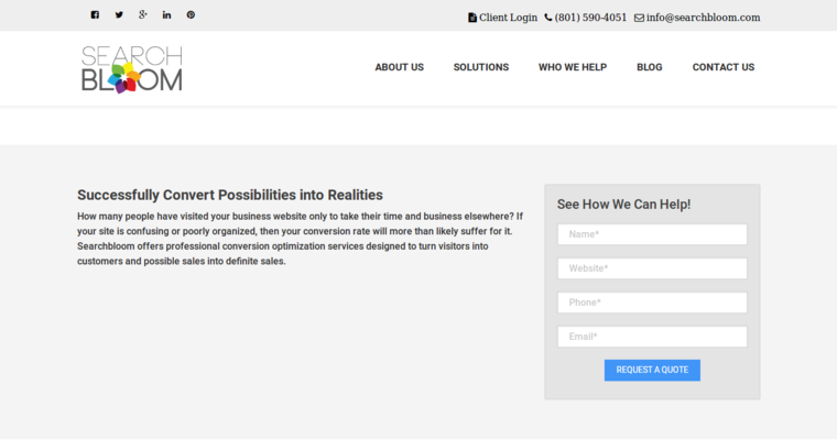 Service page of #9 Top Social Media Marketing Business: SearchBloom