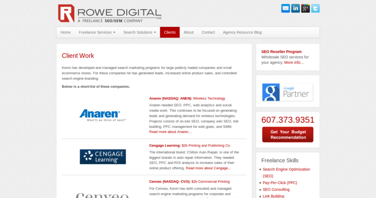 Work page of #9 Best SMM Firm: Rowe Digital