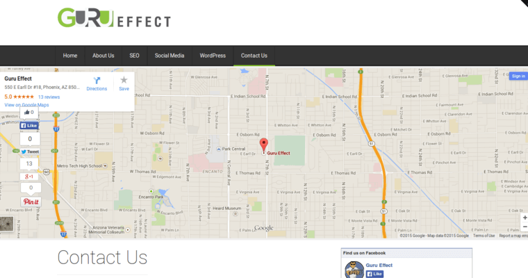 Contact Page of Top Web Design Firms in Arizona: Guru Effect