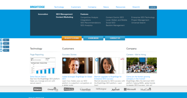 Home Page of Top Web Design Firms in California: BrightEdge