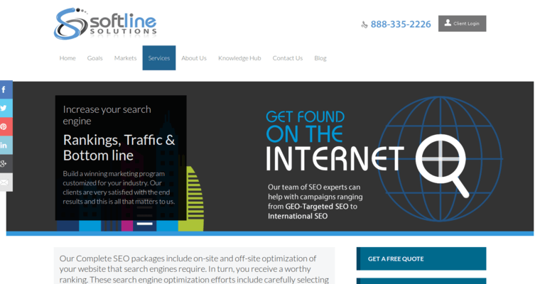 Company Page of Top Web Design Firms in California: Softline