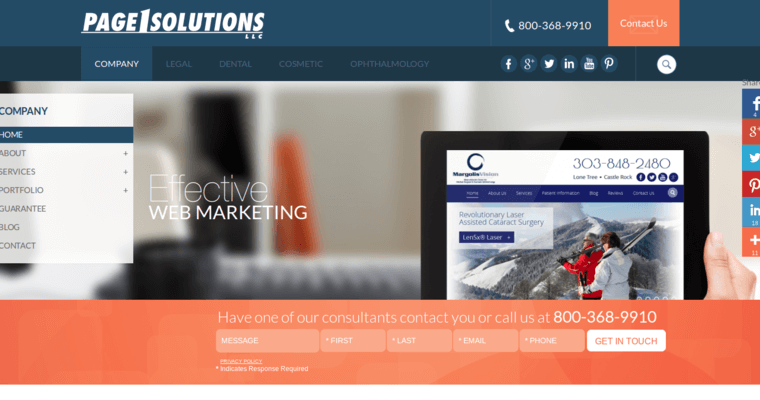 Company Page of Top Web Design Firms in Colorado: Page 1 Solutions