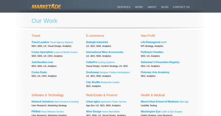 Work Page of Top Web Design Firms in DC: Marketade