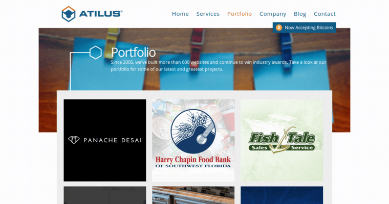 Folio Page of Top Web Design Firms in Florida: Atilus