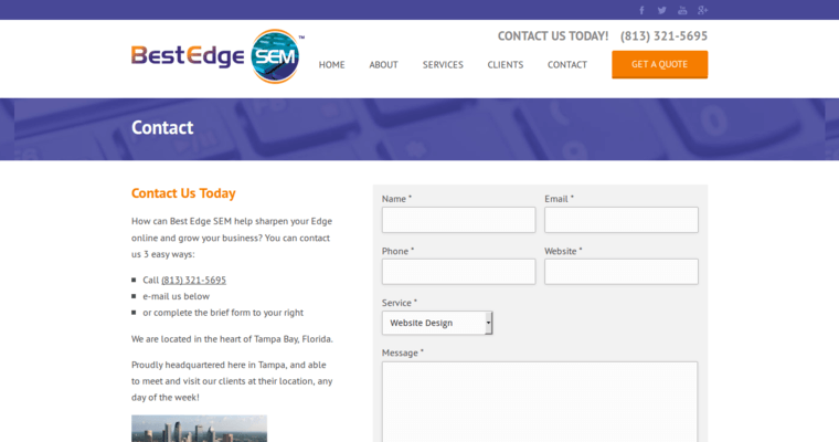 Contact Page of Top Web Design Firms in Florida: Best Edge SEM