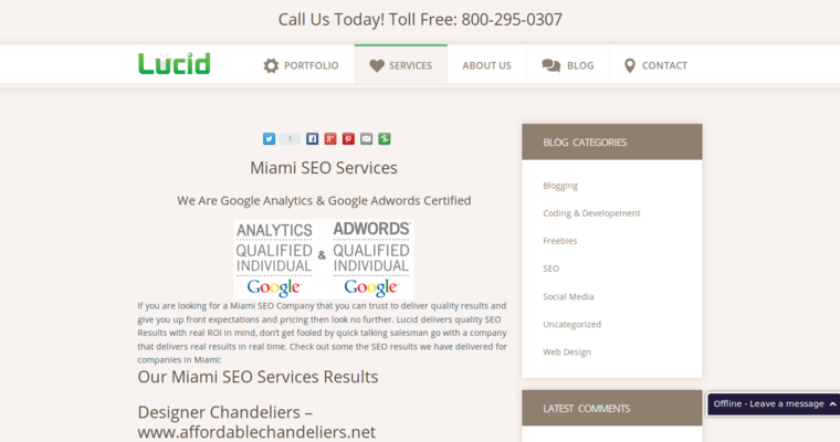 Company Page of Top Web Design Firms in Florida: Lucid