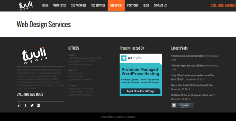 Service Page of Top Web Design Firms in Florida: Tuuli Media