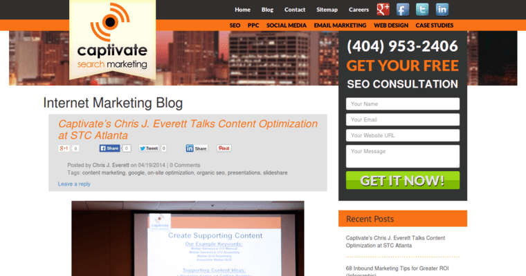 Blog Page of Top Web Design Firms in Georgia: Captivate Search Marketing