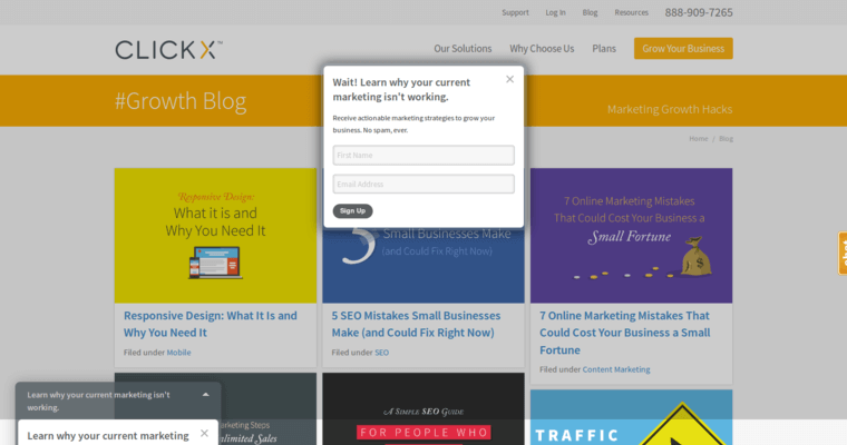 Blog Page of Top Web Design Firms in Illinois: ClickX