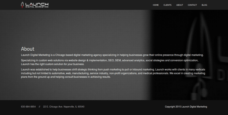 About Page of Top Web Design Firms in Illinois: Launch Digital Marketing