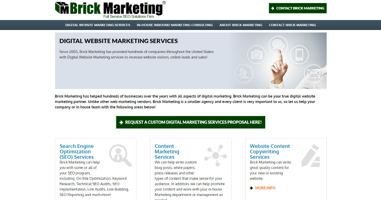 Service Page of Top Web Design Firms in Massachusetts: Brick Marketing