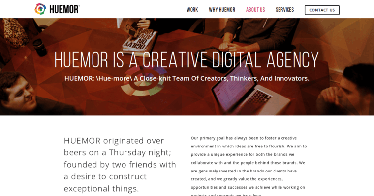 About Page of Top Web Design Firms in New York: Huemor Designs
