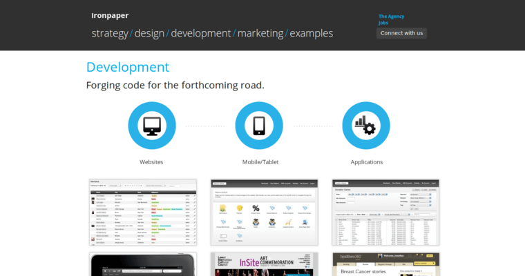 Development Page of Top Web Design Firms in New York: Ironpaper