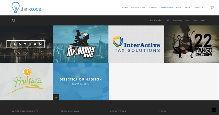 Folio Page of Top Web Design Firms in New York: ThinkCode