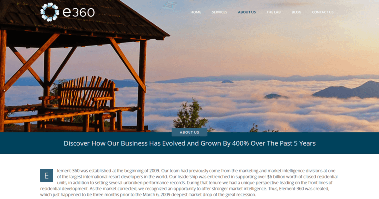 About Page of Top Web Design Firms in North Carolina: Element 360