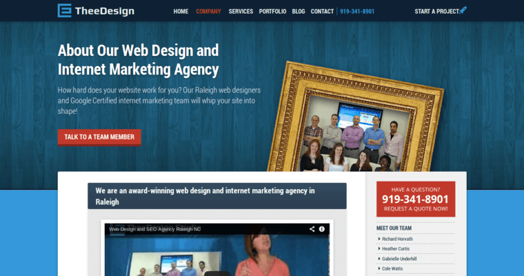 About Page of Top Web Design Firms in North Carolina: TheeDesign