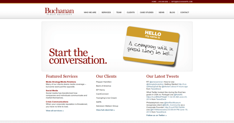 Home Page of Top Web Design Firms in Pennsylvania: Buchanan Public Relations