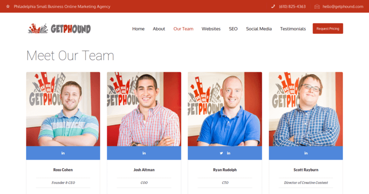 Team Page of Top Web Design Firms in Pennsylvania: Get Phound